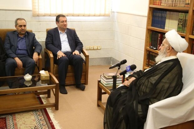 وزیر صنعت با آیت الله مکارم شیرازی دیدار کرد