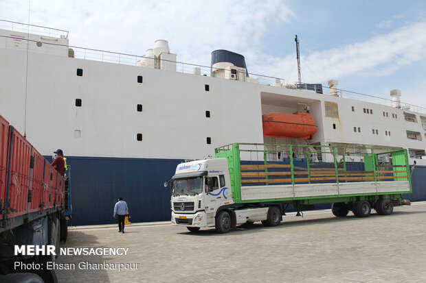 Iran's Chabahar Port unloads first livestock carrier
