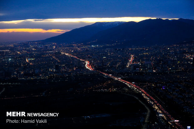 Car traffic in capital Tehran on threshold of New Year