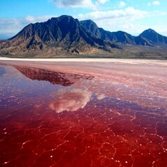 Lipar, a small lake in pink