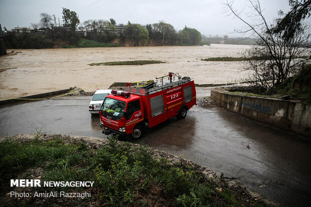 River flood hits Sari, northern Iran