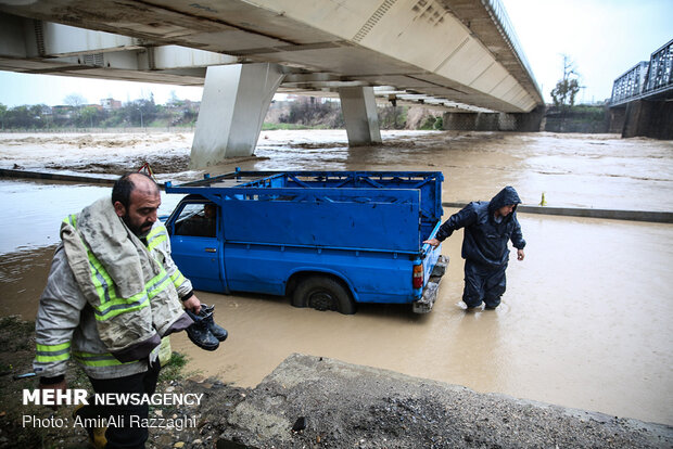 River flood hits Sari, northern Iran