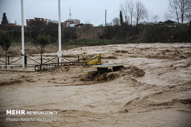 River flood hits Sari, northern Iran