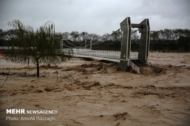 River flood hits Sari, northern Iran