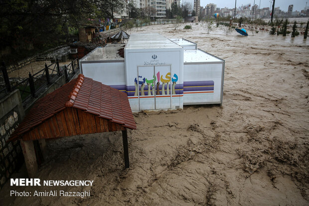 River flood hits Sari, northern Iran