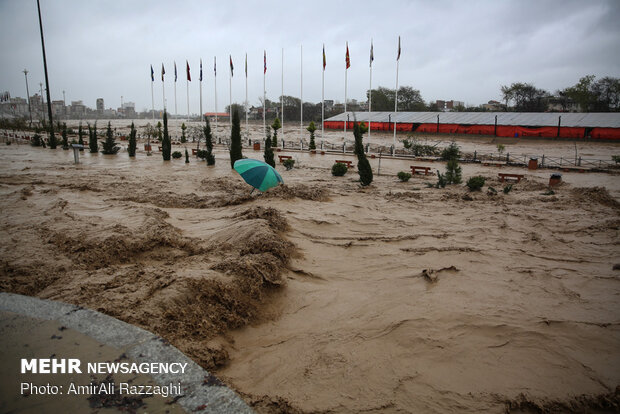 River flood hits Sari, northern Iran