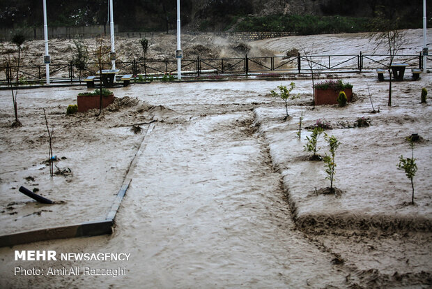 River flood hits Sari, northern Iran