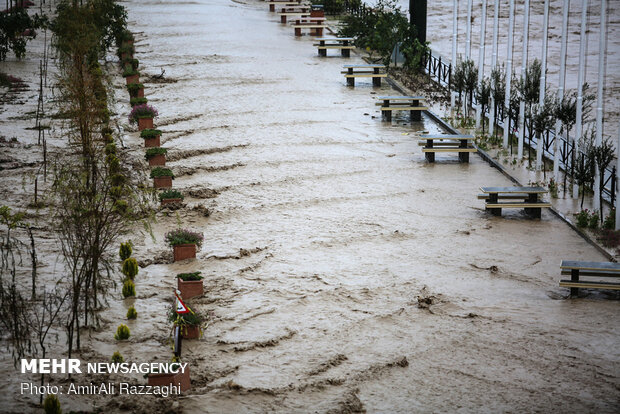 River flood hits Sari, northern Iran