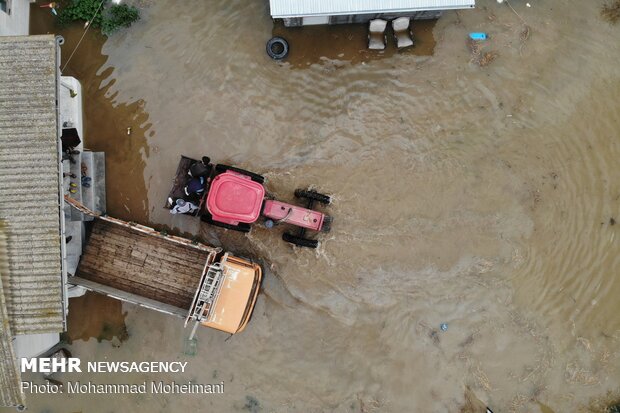 Aerial photos reveal aftermath of flood in N Iran