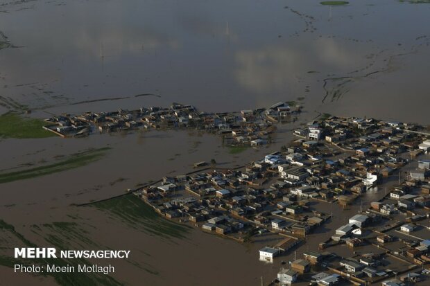 تصاویر هوایی از سیل آق‌قلاa
Aerial photos of Aqqala devastating flood