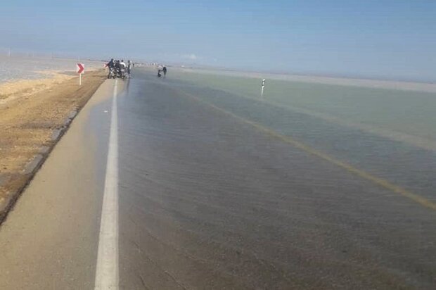 مسیر ساحلی بوشهر-گناوه مسدود است/ مردم وارد جاده ساحلی نشوند
