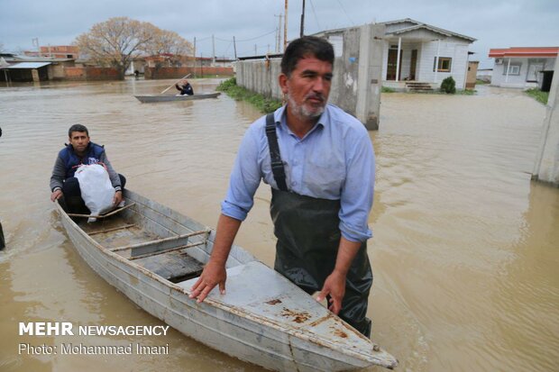 صور جوية تكشف كمية السيول الكبيرة في كلستان