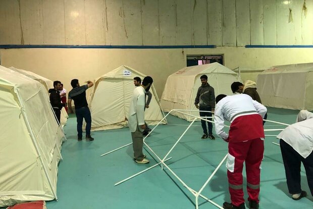 برپایی کمپ های اسکان موقت در مناطق سیل زده در هشتبندی برپایی کمپ های اسکان موقت در مناطق سیل زده در هشتبندی