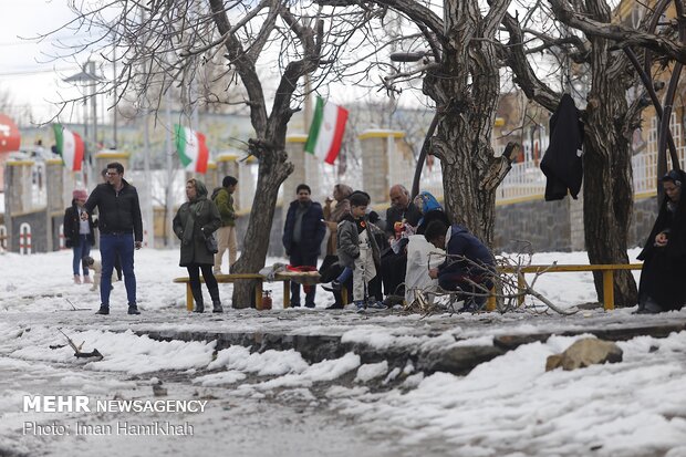 سیزده بدر برفی در همدان