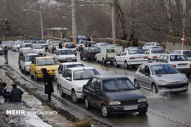 سیزده بدر برفی در همدان