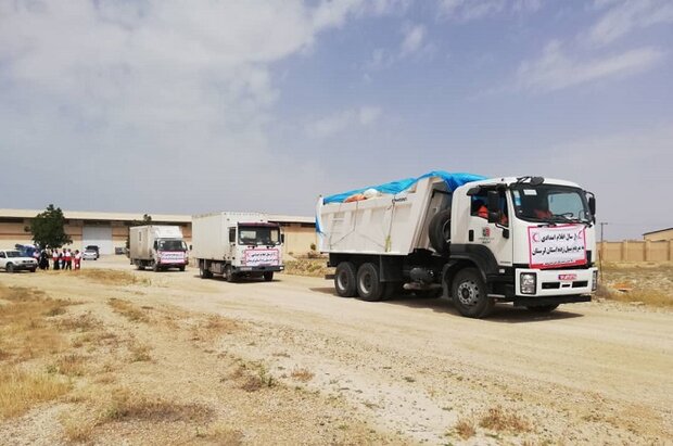 محموله اقلام امدادی استان بوشهر برای سیل‌زدگان لرستان ارسال شد