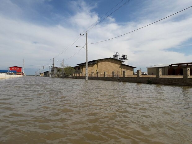 خسارت سیلاب به شهرک صنعتی آق قلا