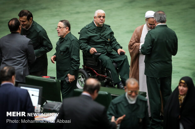 MPs dressed in IRGC uniform in open session