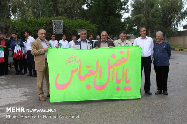 زنجیره انسانی حمایت از سپاه در جزیره خارک