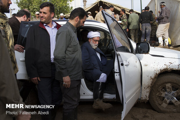 Custodian of Astan-e Quds Razavi visits flood-hit areas in Pol-e Dokhtar