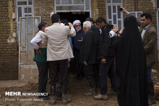 Custodian of Astan-e Quds Razavi visits flood-hit areas in Pol-e Dokhtar