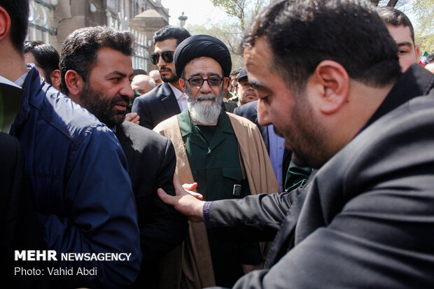 People in Tabriz march to protest against US designation of IRGC terrorist group 