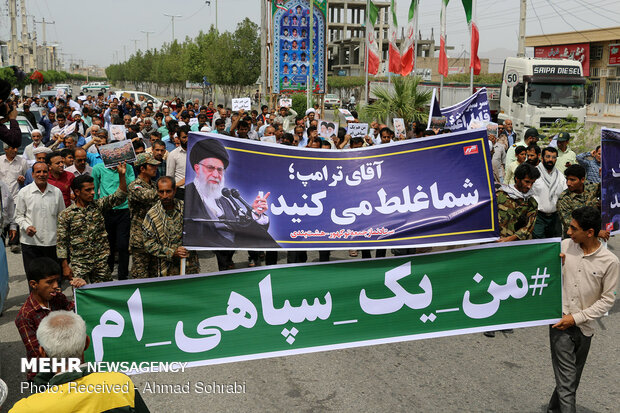 راهپیمایی مردم هشت بندی در حمایت از سپاه پاسداران انقلاب اسلامی‎