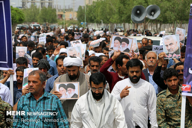 راهپیمایی مردم هشت بندی در حمایت از سپاه پاسداران انقلاب اسلامی‎