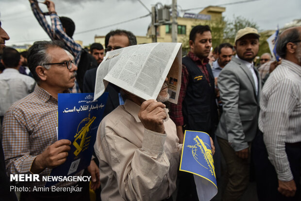 People protest against US' IRGC blacklisting in Shiraz