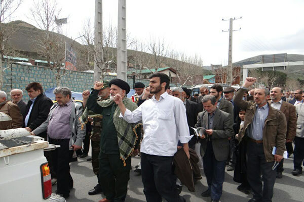 راهپیمایی مردم لواسان در محکومیت اقدام آمریکا علیه سپاه مقتدر 