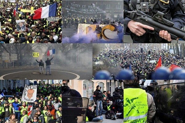 فرانس میں پیلی جیکٹ مظاہرین کا بائیسویں ہفتے بھی احتجاج جاری