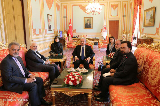 Zarif meets with Cavusoglu, Sentop in Ankara