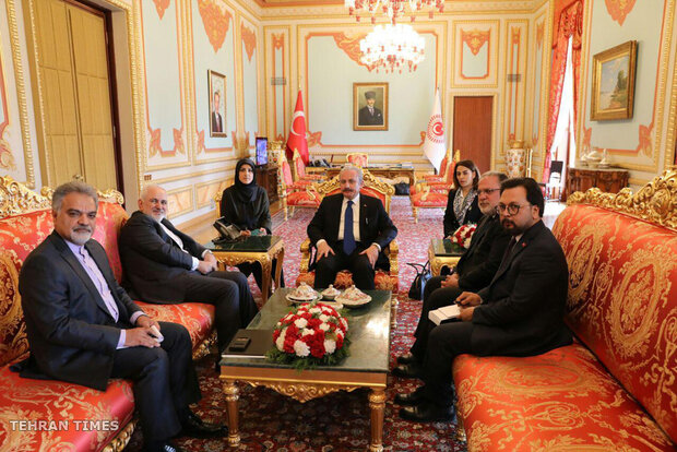 ایرانی وزیر خارجہ کی ترک پارلیمنٹ کے اسپیکر سے ملاقات