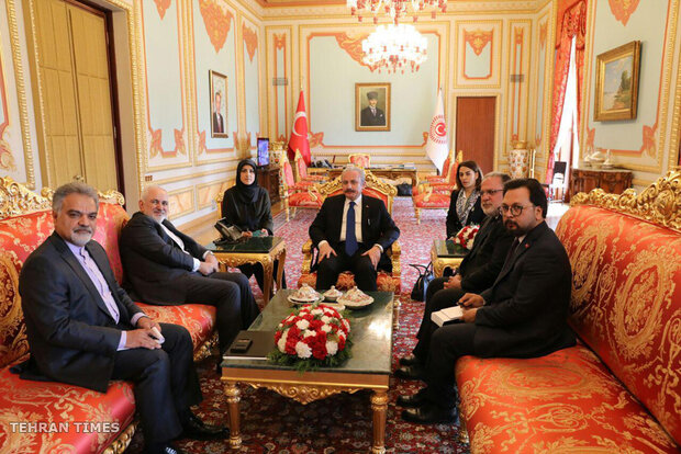Zarif meets with Cavusoglu, Sentop in Ankara