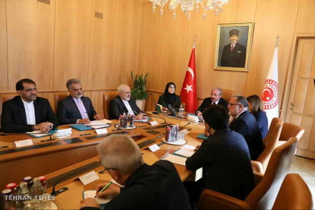 Zarif meets with Cavusoglu, Sentop in Ankara