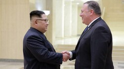 North Korean leader Kim Jong Un and US Secretary of State Mike Pompeo, photographed during a meeting in Pyongyang.