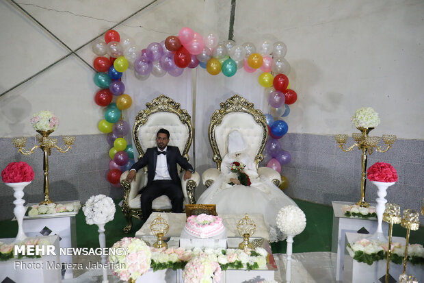 Marriage ceremony of flood-stricken couple in Khuzestan prov.