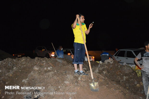 احداث سیل بند در جاده آبادان ماهشهر