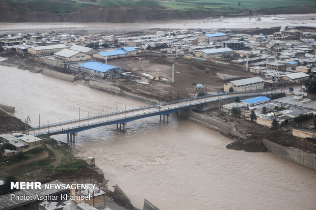 Aerial photos of flood-hit areas in Khuzestan, Lorestan provinces