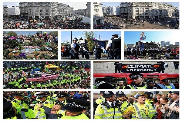 بازداشت معترضان به تغییرات اقلیمی در لندن از ۱۰۰۰ نفر فراتر رفت