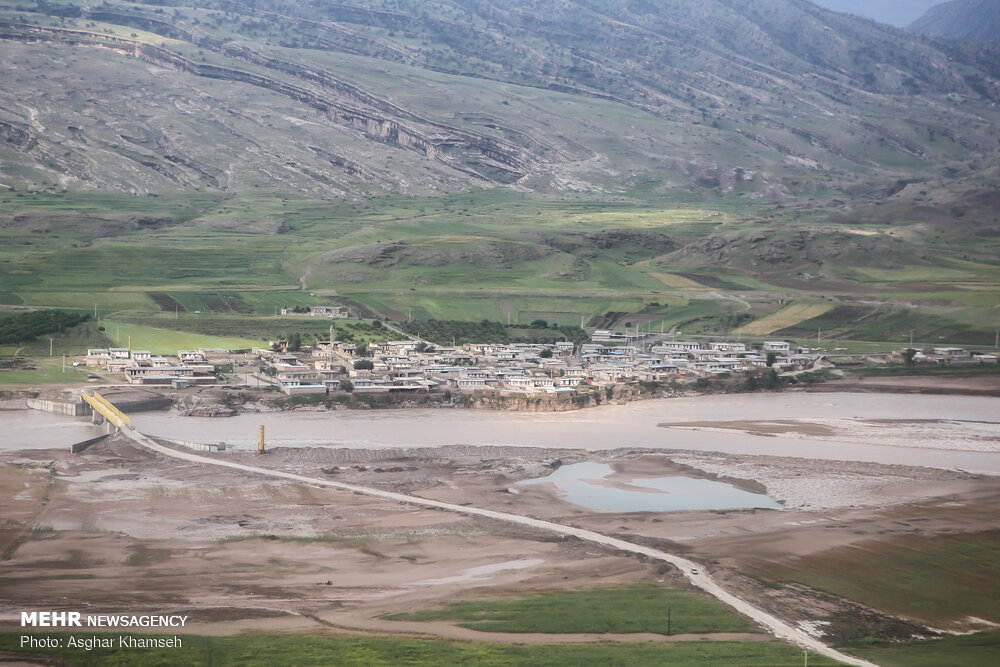 تصاویر هوایی از مناطق درگیر سیل در خوزستان و لرستان
