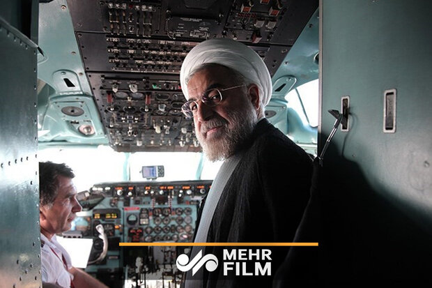 فیلمی از حضور رئیس‌جمهور در کابین خلبان هواپیما