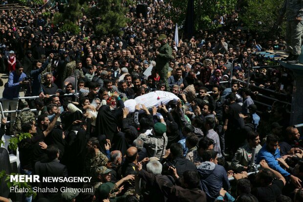 Funeral procession of martyred defender of holy shrine ‘Majid Ghorbankhani’