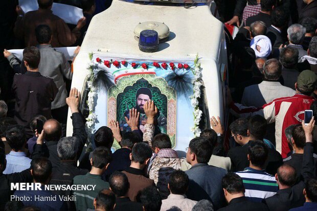 Funeral procession of martyred defender of holy shrine ‘Majid Ghorbankhani’