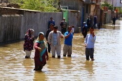 آق قلا میں حالیہ بارش کے بعد شہر میں پھر سیلاب آگیا