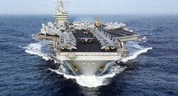 IRGC drone footage of U.S. carrier in Persian Gulf