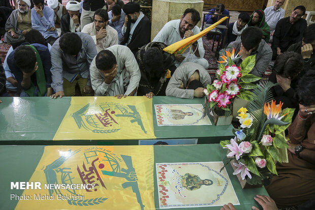 Funeral procession of two martyred defenders of holy shrine in Qom