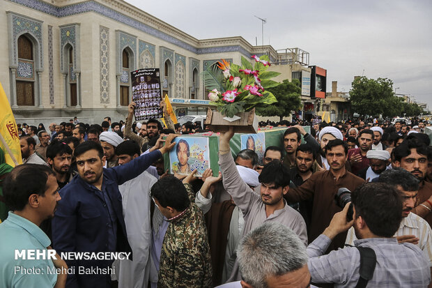 Funeral procession of two martyred defenders of holy shrine in Qom