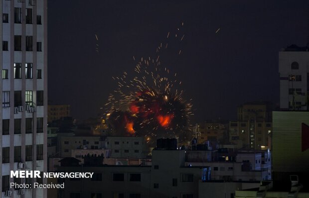 حمله هوایی رژیم صهیونیستی به نوار غزه‎