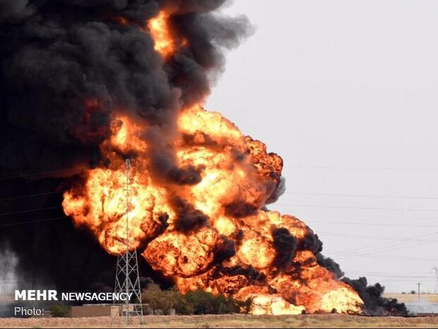 انفجار خط لوله میعانات گازی شهرستان مهر